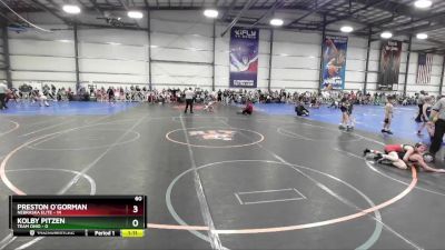 60 lbs Rd# 1 9:00am Friday - Preston O`Gorman, Nebraska Elite vs Kolby Pitzen, Team Ohio