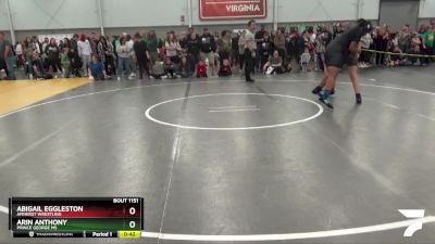 157-186 lbs Round 3 - Abigail Eggleston, Amherst Wrestling vs Arin Anthony, Prince George MS