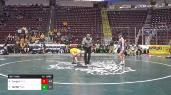 132 lbs Quarterfinal - Kaeden Berger, Reynolds Hs vs Noah Teeter, Forest Hills Hs