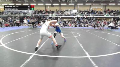 126 lbs 3rd Place - Brayden Boccia, Milford MA vs Cahota LaFond, Colchester
