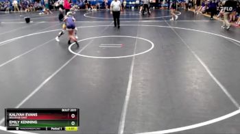 120 lbs Round 3 - Kaliyah Evans, Bellevue East vs Emily Kenning, Seward