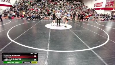 120 lbs Champ. Round 2 - Keston Johnson, Star Valley vs Ashlynn Shroyer, Newcastle