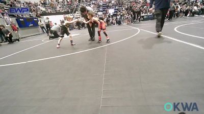 43 lbs Quarterfinal - McKinley Albiston, Geary Youth Wrestling vs Ryder Hall, Tecumseh Youth Wrestling