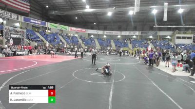 74 lbs Quarterfinal - Josiah Pacheco, Bear Cave WC vs Karson Jaramillo, Duran Elite