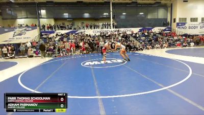 184 lbs Champ. Round 1 - Adham Parmanov, Harper College vs Parr Thomas Schoolman, North Central College