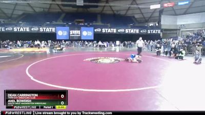 92 lbs Cons. Round 3 - Axel Bowdish, South West Washington Wrestling Club vs Dean Carrington, Twin City Wrestling Club