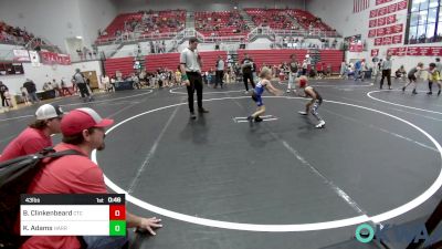 43 lbs Final - Boomer Clinkenbeard, Comanche Takedown Club vs Kaizer Adams, Harrah Little League Wrestling