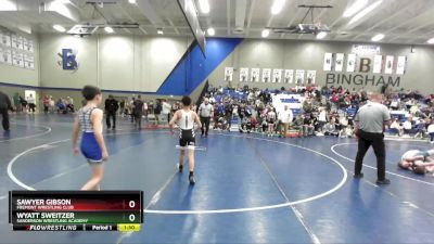 76 lbs Quarterfinal - Wyatt Sweitzer, Sanderson Wrestling Academy vs Sawyer Gibson, Fremont Wrestling Club