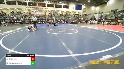 57 lbs Quarterfinal - Adelina Anes, Team Selma vs Hilton Dominguez, Valley Vandals