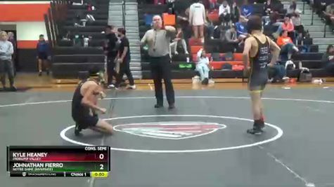 106 lbs Cons. Semi - Kyle Heaney, Pahrump Valley vs Johnathan Fierro, Notre Dame (Riverside)