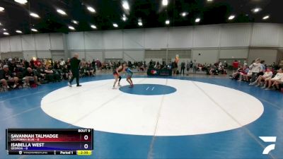 112 lbs Round 3 (6 Team) - Savannah Talmadge, California Blue vs Isabella West, Georgia