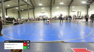 88 lbs Final - William McCormick, Morris Fitness Wrestling Club - (A) vs Elijah Merritt, Roundtree Wrestling Academy