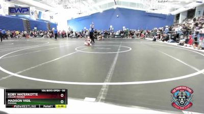 55 lbs Semifinal - Madison Vigil, Pomona vs Koby Waterkotte, Collum Trained