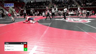 75 lbs Quarterfinal - Ryder Shaw, Barnsdall Youth Wrestling vs Deacon Doerr, Team Tulsa Wrestling Club