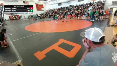 132 lbs Semifinal - Garrett Davis, Powell Middle School vs Rhythm Hilts, Lander Middle School