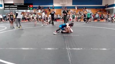 75 lbs Round 4 - James Bowman, Mighty Warriors Wrestling Aca vs Rhett Lovelace, Legacy Elite Wrestling Club