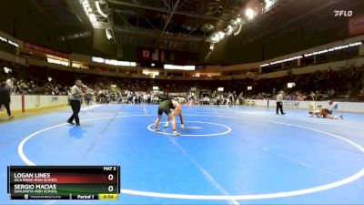 150 lbs Champ. Round 2 - Logan Lines, Gila Ridge High School vs Sergio Macias, Sahuarita High School