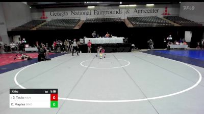 73 lbs Quarterfinal - Garrett Tacto, Roundtree Wrestling Academy vs Camden Maples, Dendy Trained Wrestling