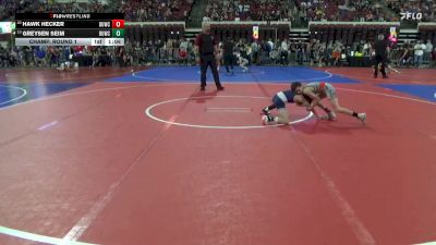 61 lbs Champ. Round 1 - Greysen Seim, Douglas Wrestling Club vs Hawk Hecker, North Big Horn Rams