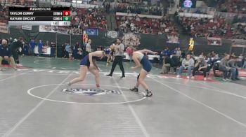 G - 135 lbs Cons. Round 2 - Kaylee Orcutt, Custer Co. (Miles City) (Girls) vs Taylor Curry, Cut Bank (Girls)