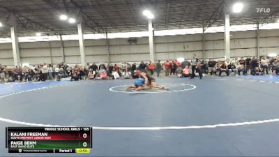 105 lbs Cons. Round 4 - Kalani Freeman, South Fremont Junior High vs Paige Behm, East Idaho Elite