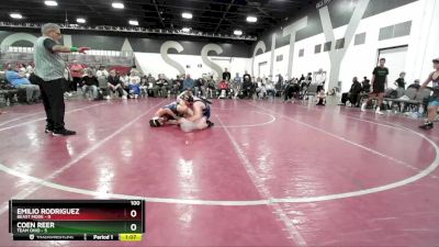 100 lbs Placement Matches (8 Team) - Emilio Rodriguez, Beast Mode vs Coen Reer, Team Ohio