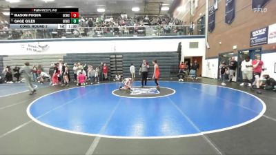 102 lbs Cons. Round 2 - Gage Giles, Kimberly Bulldog Wrestling Club vs Mason Fuqua, Gooding Cobra Wrestling Club