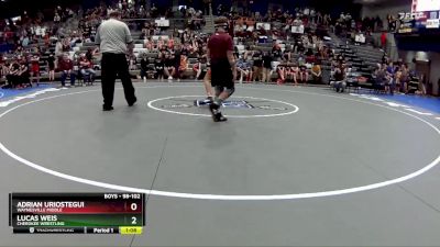 98-102 lbs Semifinal - Adrian Uriostegui, Waynesville Middle vs Lucas Weis, Cherokee Wrestling