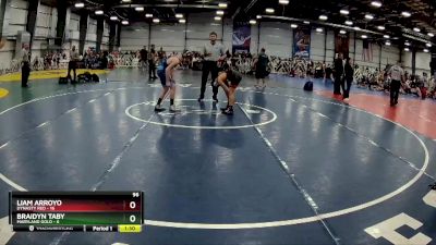 96 lbs Rd# 3 12:00pm Friday - Liam Arroyo, Dynasty RED vs Braidyn Taby, Maryland GOLD