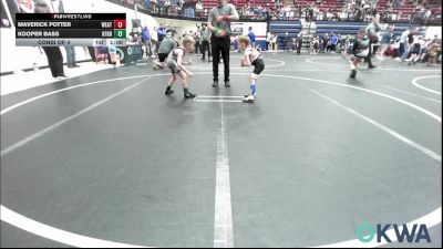49 lbs Consi Of 4 - Maverick Potter, Weatherford Youth Wrestling vs Kooper Bass, Kingfisher YellowJackets