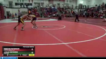 132 lbs 7th Place Match - Keegan Peterson, Central DeWitt-JV vs Logan Bicknese, Midland