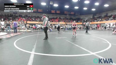 85 lbs Semifinal - Knox Selman, Weatherford Youth Wrestling vs Skyler Weathers, Hinton Takedown Club