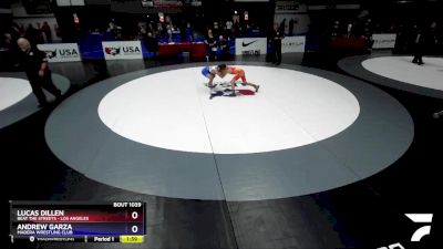 78 lbs Quarterfinal - Lucas Dillen, Beat The Streets - Los Angeles vs Andrew Garza, Madera Wrestling Club
