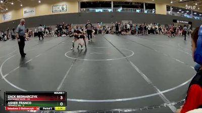 68 lbs Round 1 - Zack Bednarczyk, SouthWest Elite vs Asher Franco, Triangle WA