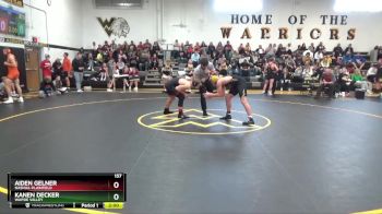 157 lbs Round 1 - Kanen Decker, Wapsie Valley vs Aiden Gelner, Nashua-Plainfield