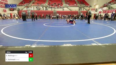 80 lbs Rr Rnd 2 - Emerson Rollings, Tulsa Blue T Panthers vs Carter Schmedt, Saints Youth Wrestling Club