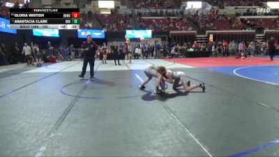 100 lbs Cons. Semi - Anastacia Clark, Livingston Wrestling Club vs Gloria Whitish, North Montana Wrestling CLub