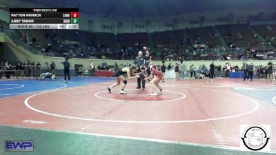 120 lbs Consi Of 16 #2 - Payton Patrick, Coweta vs Abby Tabor, Sand Springs Jr High