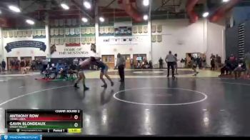 182 lbs Champ. Round 2 - Anthony Row, Yorba Linda vs Gavin Blondeaux, Green Valley