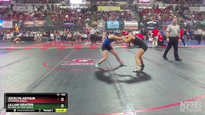 G - 132 lbs Cons. Round 2 - Jocelyn Arthur, Lockwood (Girls) vs Lillian Kraiter, Billings Skyview (Girls)