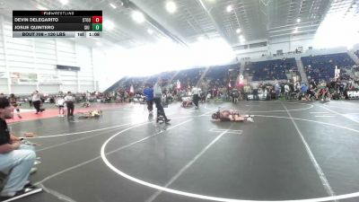 120 lbs Quarterfinal - Devin Delegarito, Stout Wrestling Academy vs Josue Quintero, Siu Wrestling