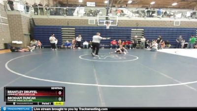 55 lbs Semifinal - Beckham Duncan, Thunder Ridge Outlaws vs Brantley Druffel, Lionheart Wrestling Club