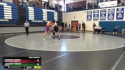 285 lbs Cons. Round 2 - Jackson Kirsch, Wisconsin-Platteville vs Jackson Creasy, Eureka