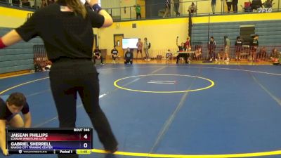 120 lbs Round 5 - Jaisean Phillips, Cougar Wrestling Club vs Gabriel Sherrell, Kansas City Training Center