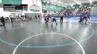 138 lbs Champ. Round 1 - Carlos Quezada, Corona Senior vs Mason Wilson, JW North