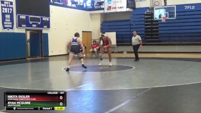 197 lbs Quarterfinal - Nikita Eksler, Wisconsin Wrestling Club vs Ryan McGuire, Unattached