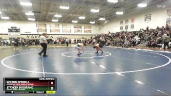 134 lbs Cons. Round 2 - Kolton Speidell, Mountain Home Middle School vs Stryker Skogrand, South Middle School