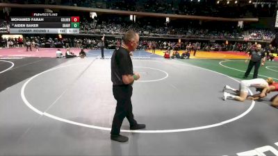 5A 126 lbs Champ. Round 1 - Aiden Baker, Mission Sharyland vs Mohamed Farah, Colleyville Heritage