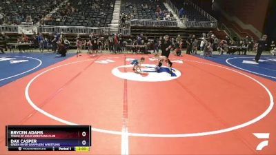 53 lbs Cons. Round 3 - Brycen Adams, Touch Of Gold Wrestling Club vs Dax Casper, Green River Grapplers Wrestling