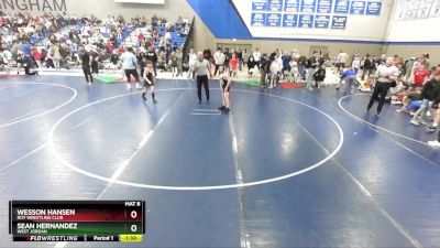 79 lbs Cons. Round 3 - Sean Hernandez, West Jordan vs Wesson Hansen, Roy Wrestling Club